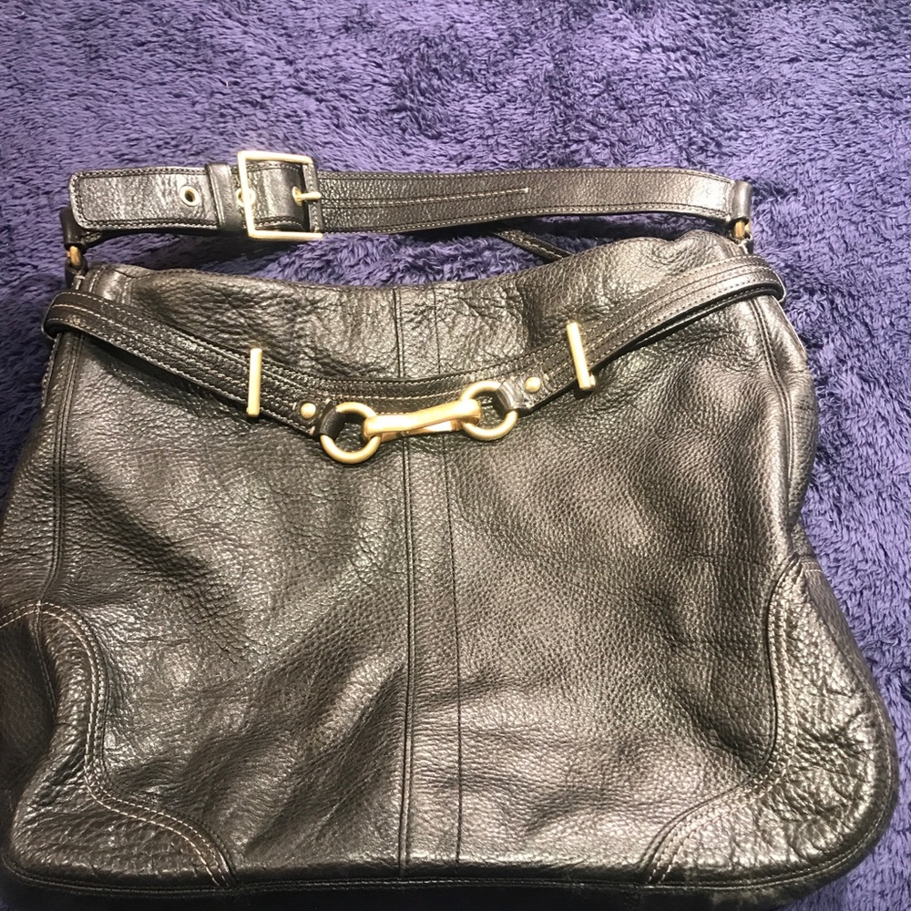 Coach large bag black leather